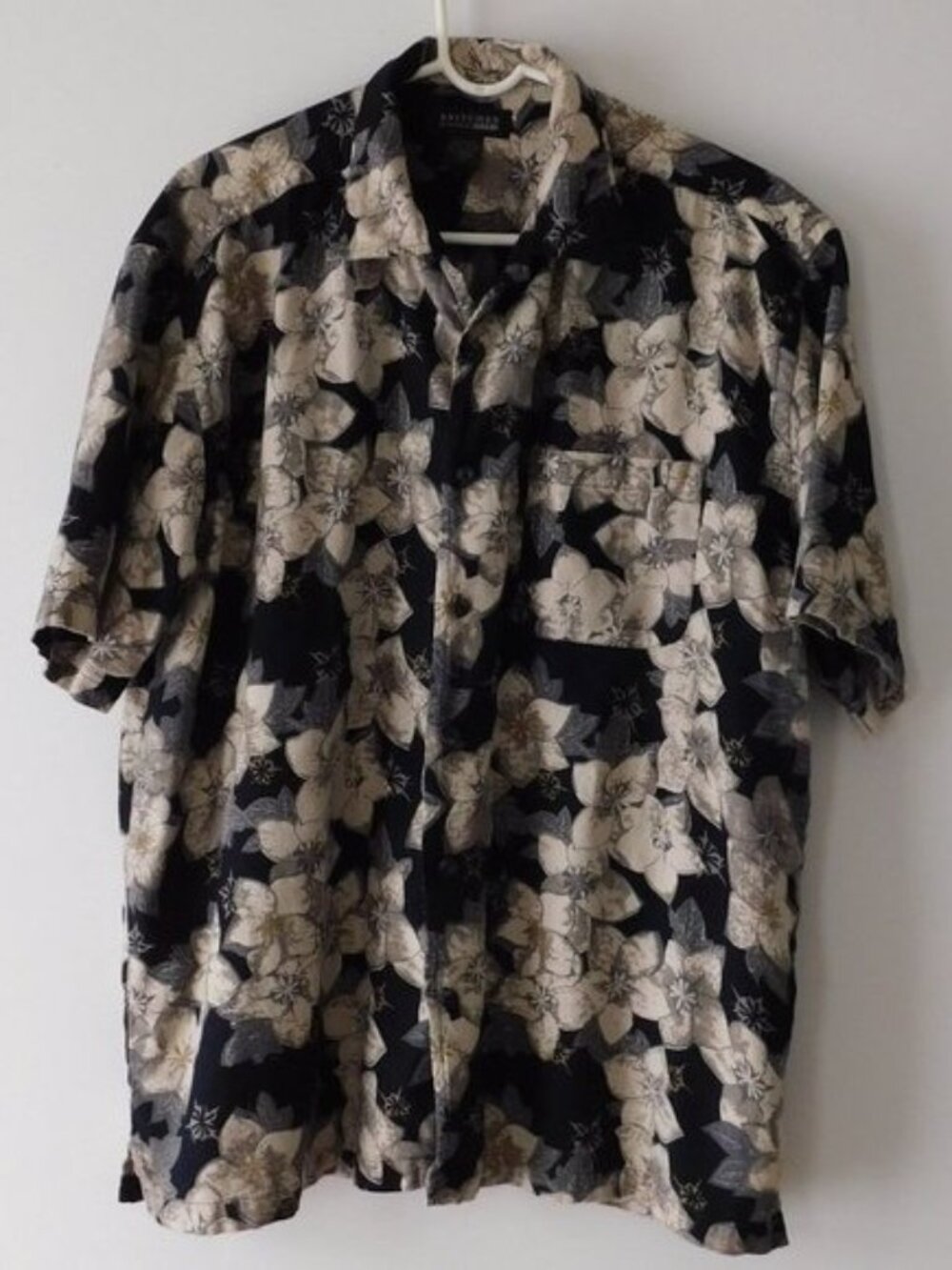 Mens Britches Classic Sport Tropical Flowers Casual Hawaiian Aloha Shirt L Large